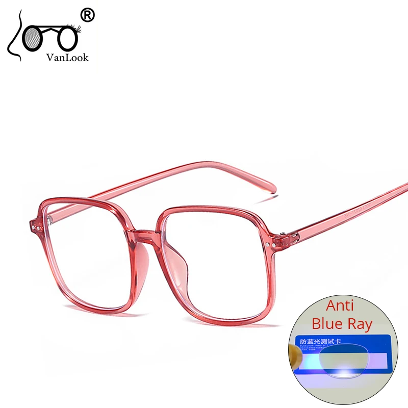 Women Blue Light Blocking Glasses Stylish Computer Screen Protection UV Spectacle Frames Transparent Eyeglasses VANLOOK 2020