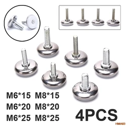 Patas de acero ajustables para muebles, Base antideslizante para mesa, almohadilla para patas de gabinete, nivelador M6 M8, tornillo de Metal, 4 unidades