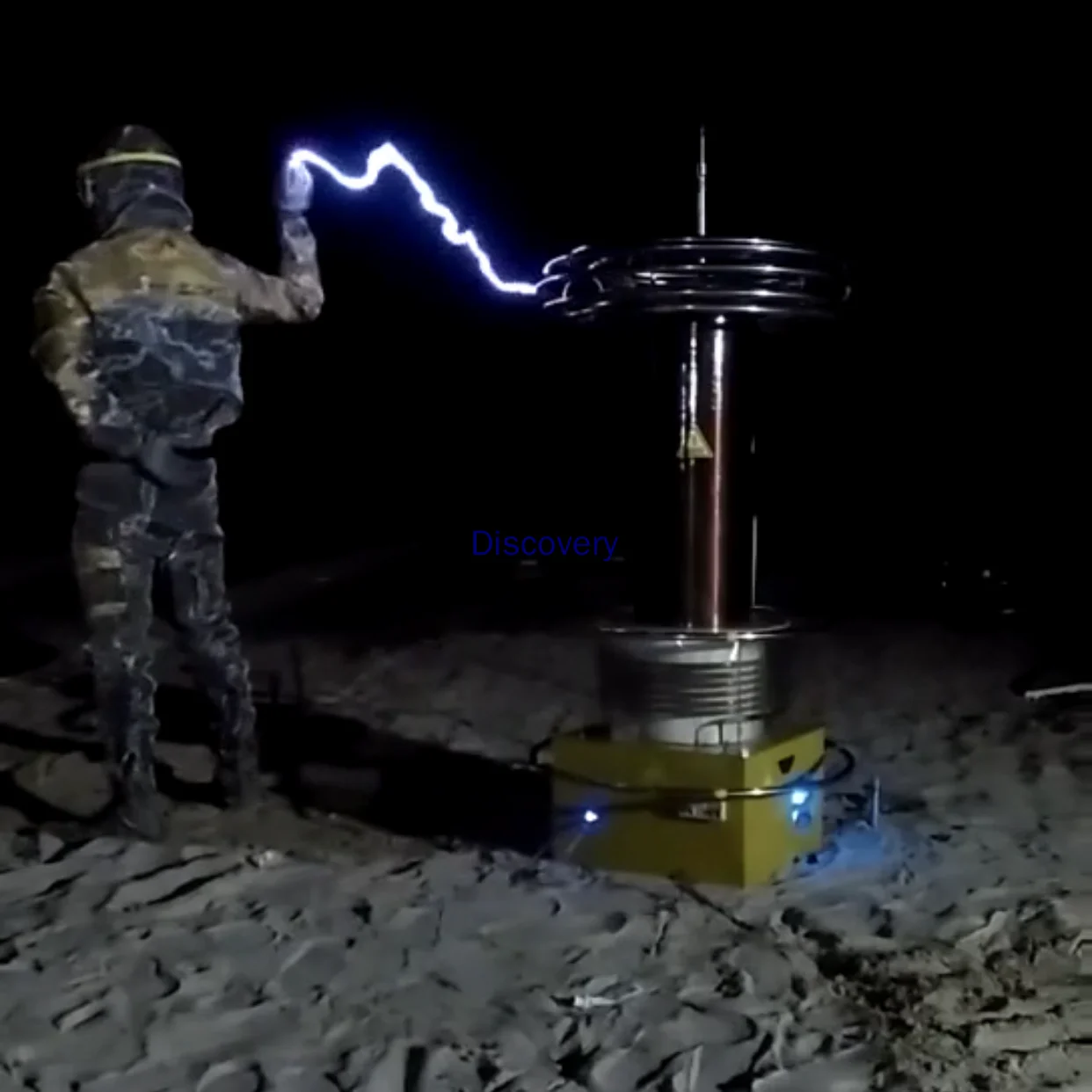 Custom Artificial Lightning Show Electric Sonic Tesla Coil 0.3m Flash Plasma Horn 1.5m Arc