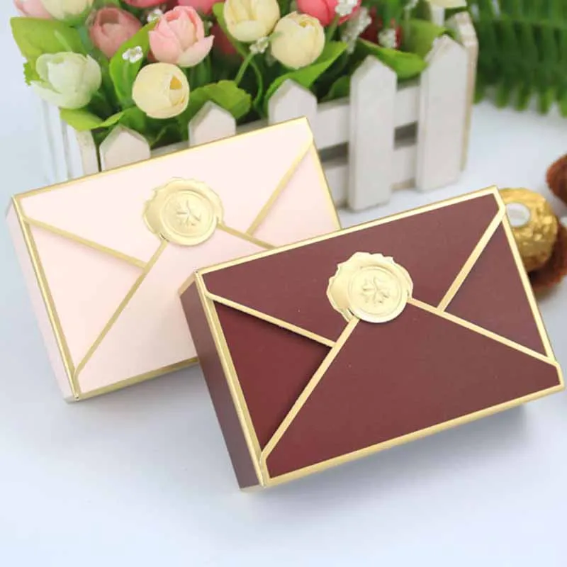 5/20/50/100pcs Gift Box Packaging Envelope Shape Wedding Gift Candy Box DIY Favors Birthday Party Christmas Jelwery Decoration