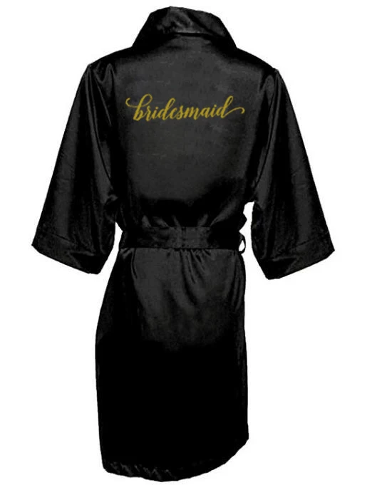 sexy black robe Women Short Bride Bridesmaid Kimono Robes for Wedding Party sister of the bride mother of the bride robes