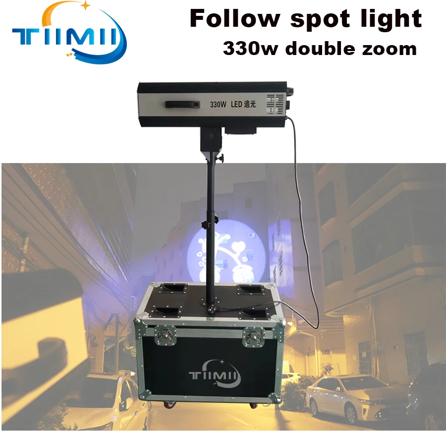 1/2/4pcs 330w LED Follow Spot Light With Power 350W Double Zoom LED Follow Tracker with Flight Case For Wedding  Performance