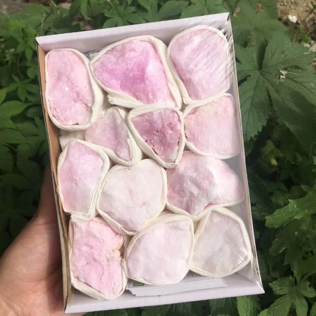 Natural Pink Aragonite Raw Rose Quartz Crystal Rough Stone Souvenirs For Gift Set Ornaments