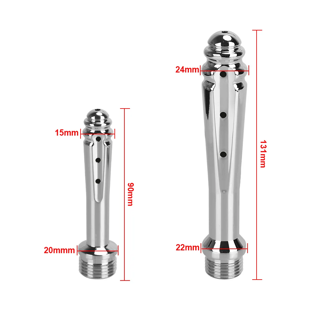 OLO 7 Holes Side Opening Metal Colonic Douche Nozzle Anal Enema Cleaning Shower Vaginal Wash Sex Tools for Couples