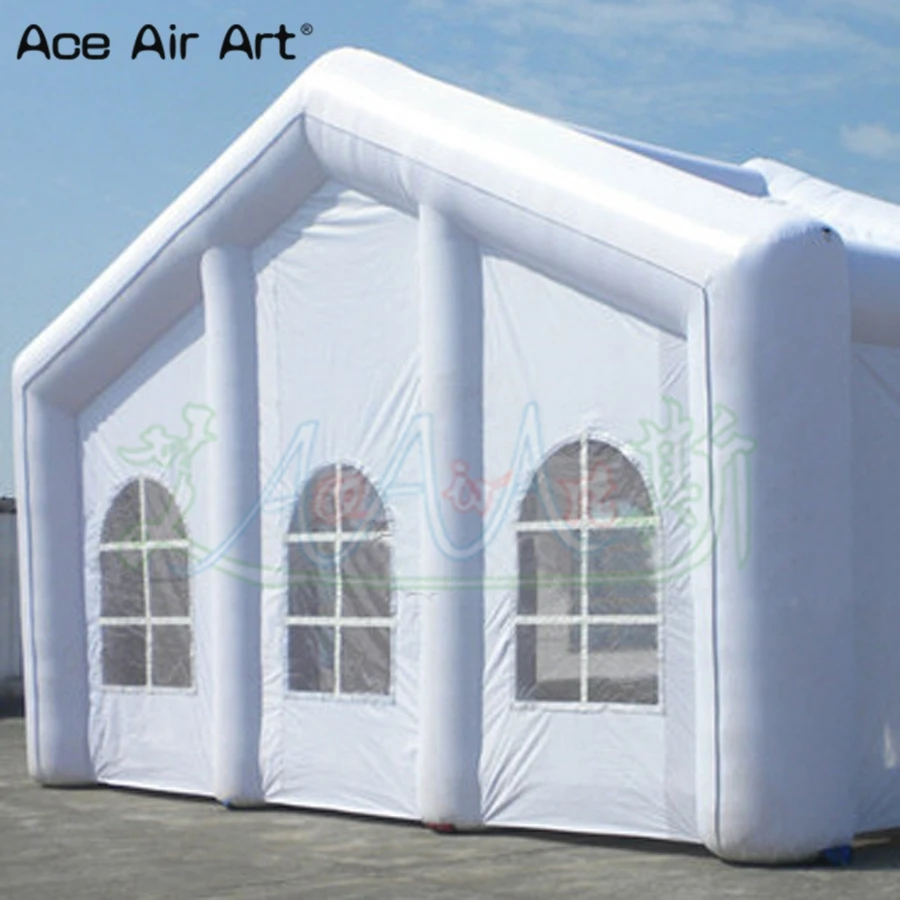 Multipurpose Outdoor Inflatable White Tent for Wedding Party, Advertising Inflated Event, Can be Customized with Logo, 6x8x4m