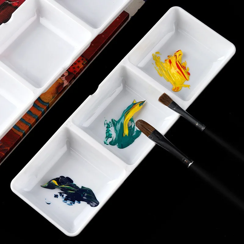Imitation Ceramic Artist Paint Palette Tray Palette Painting Storage, Artist Mixing Colour Tray For Watercolor Gouache Painting