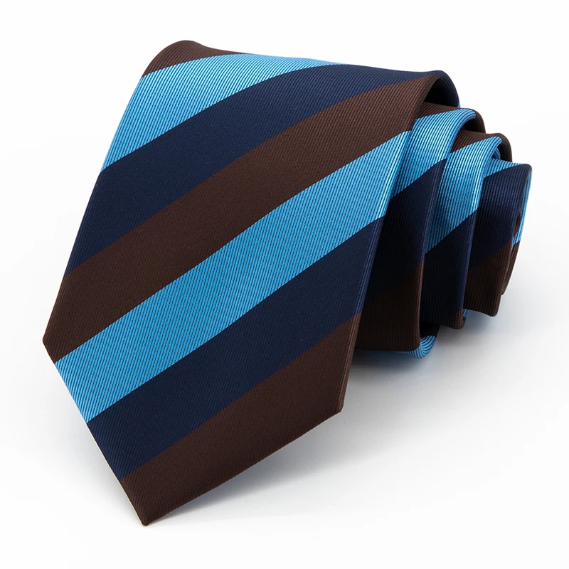 

New High Quality Navy Blue Striped 8cm wide Men's Tie Fashionable Shirt Accessory Business Banquet Hand Tie a Knot Necktie