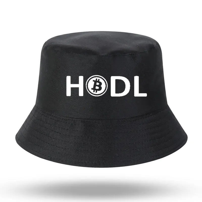 Bitcoin HODL Print Men Women Bucket Hat Outdoor Panama Fishing Cap Fisherman Hat Fishing Hat