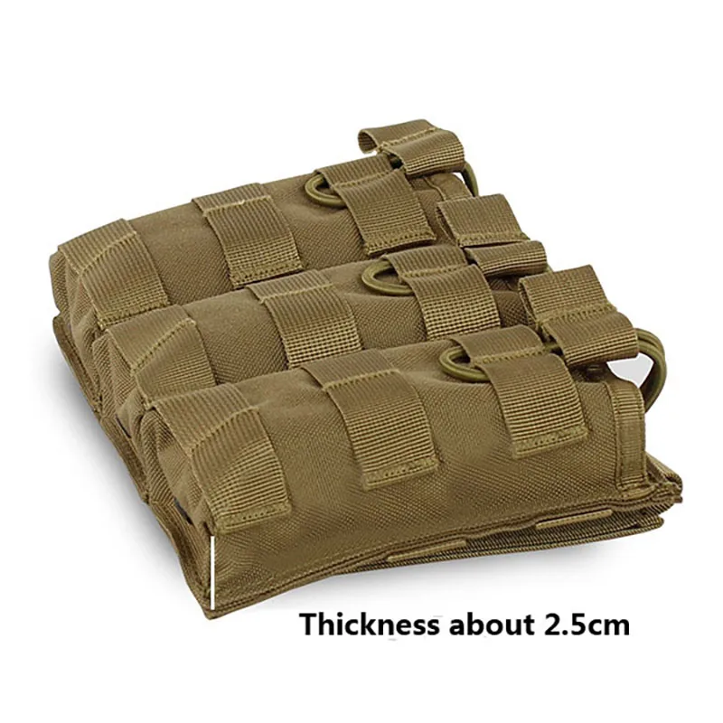 Triple Tactical Molle Magazine Pouch, Military Vest Hanging Bags, Army Airsoft Rifle Hunting Accessories, Storage Bag,Molle Clip