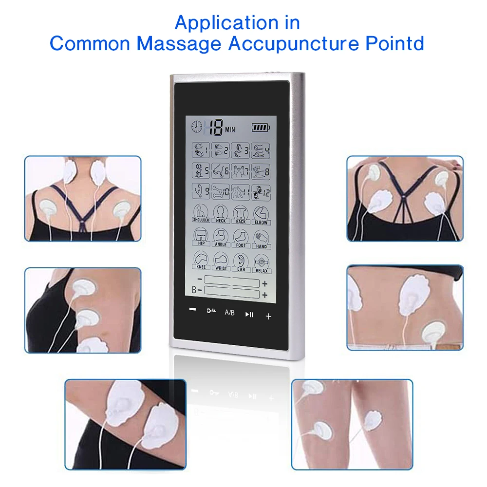 4 Output Channel Multi-Functional 24 Modes EMS Professional Muscle Electrostimulator Physiotherapy Tens Machines Pain Relief Pad