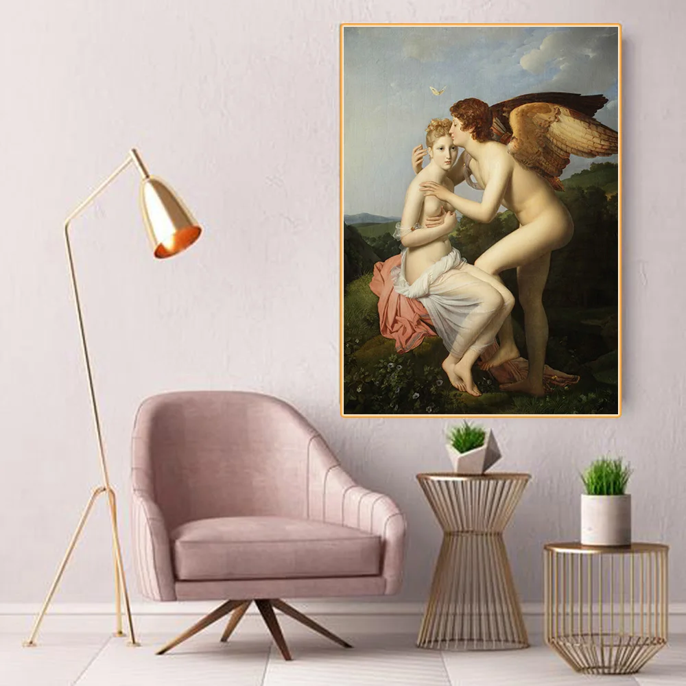 Francois Gerard " Cupid and Psyche " Canvas Art Oil Painting Artwork Poster Picture Modern Wall Decor Home Decoration
