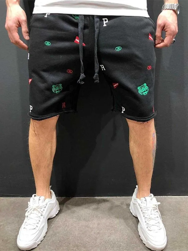 Shorts de mendiant brodés pour hommes, pantalons 5 Piont, pantalons courts Hip Hop, pantalons de sport de plein air, streetwear décontracté, marque tendance, mode estivale