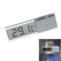 Car Thermometer Osculum Type Celsius Fahrenheit LCD Digital Temperatures Meter Suction Cup For Indoor Outdoor