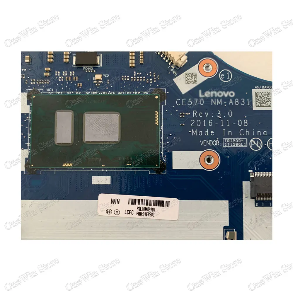 01EP389 01YR705 for Lenovo ThinkPad E570 20H5 20H6 Integrated Laptop Motherboards CE570 NM-A831 Rev 3.0 CPU i3-7100U 620 WIN TPM