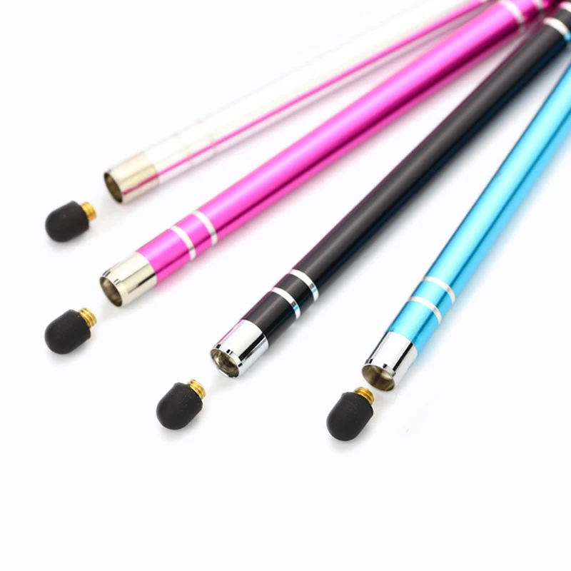 Multi-color Compact Vrouwen Metalen Capacitieve Touch Telefoon Tablet Rubber Tip Stylus Custom Logo Voor Ipad Iphone