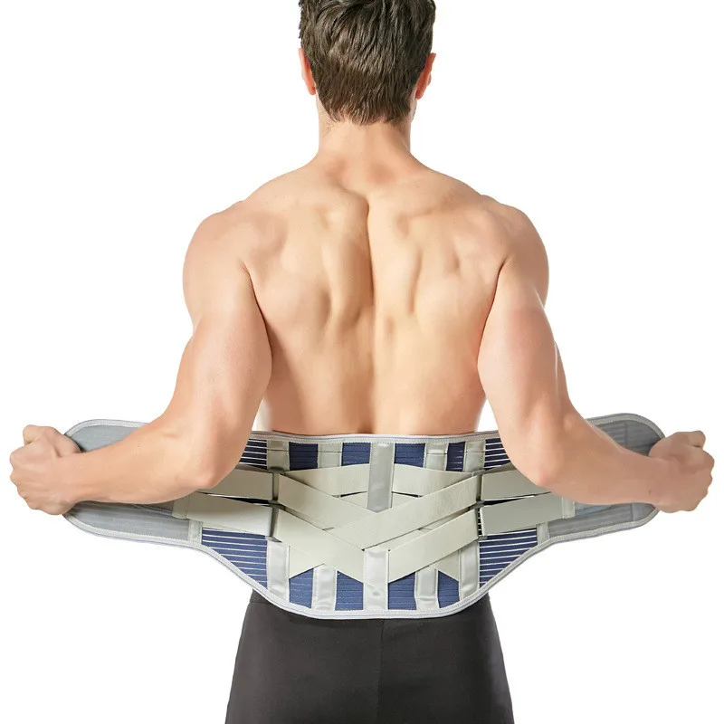 Lumbale Terug Ondersteuning Riem Hernia Orthopedische Taille Brace Met Verwijderbare Dubbele Pull Strap Pads En Staal Spalken