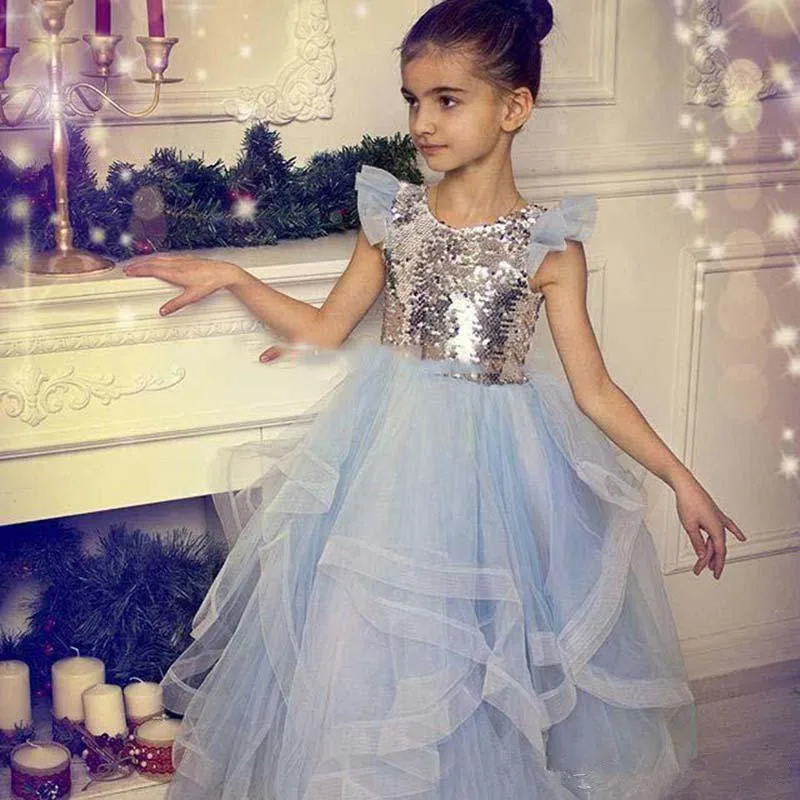 فساتين فتاة الزهور الدانتيل تول القوس حزام بلا أكمام الفتيات الأولى التواصل المقدس فساتين المناسبات الخاصة