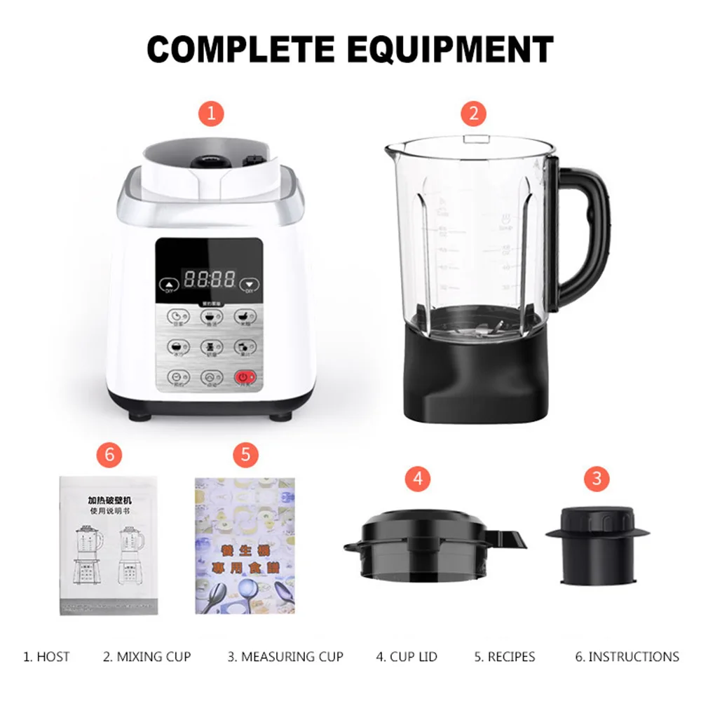 가정용 다기능 자동 난방 벽 차단기, 주방 두유 메이커, 요리 기계, 블렌더, 주스기, 스무디 기계