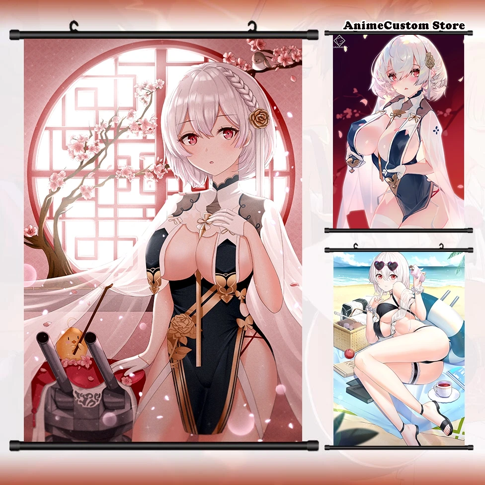 Game Azur Lane HMS Sirius Persona HD Wall Scroll Roll Painting Poster Hang Poster Home Decor Collectible Decoration Art Gifts