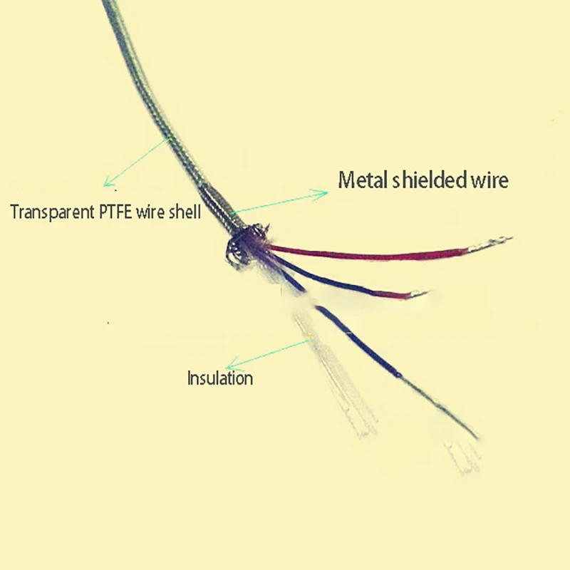 Three-core PTFE wire shielded wire PT100 special compensation wire