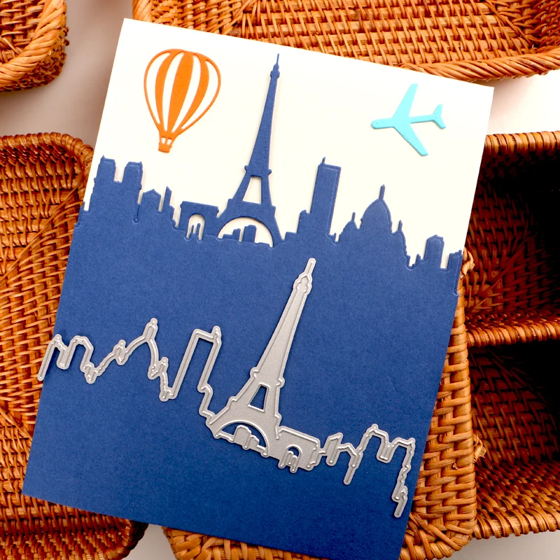 DUOFEN METAL CUTTING DIES world travel city skyline landmark Paris London NewYork stencil DIY Scrapbook Paper Album 2021 new