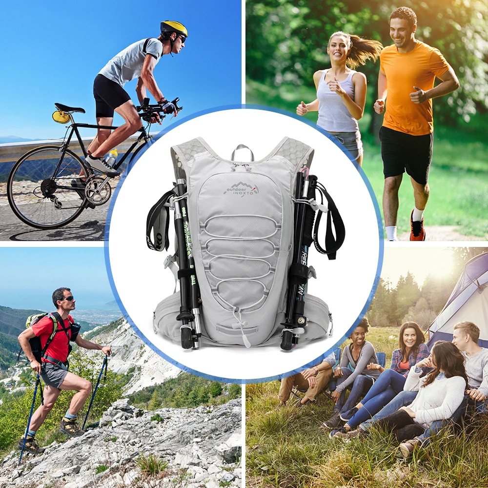 INOXTO-Mochila portátil impermeable para bicicleta, 10 litros, bolsa de agua, adecuada para deportes al aire libre, montañismo, senderismo, hidratación