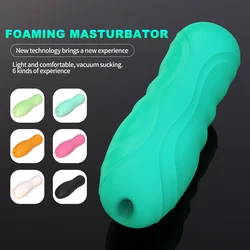 Male Masturbator Cup Realistic Vagina Pocket Pussy Man Masturbation Glans Blowjob Portable Airplane Cup Sucking Sex Toys For Men