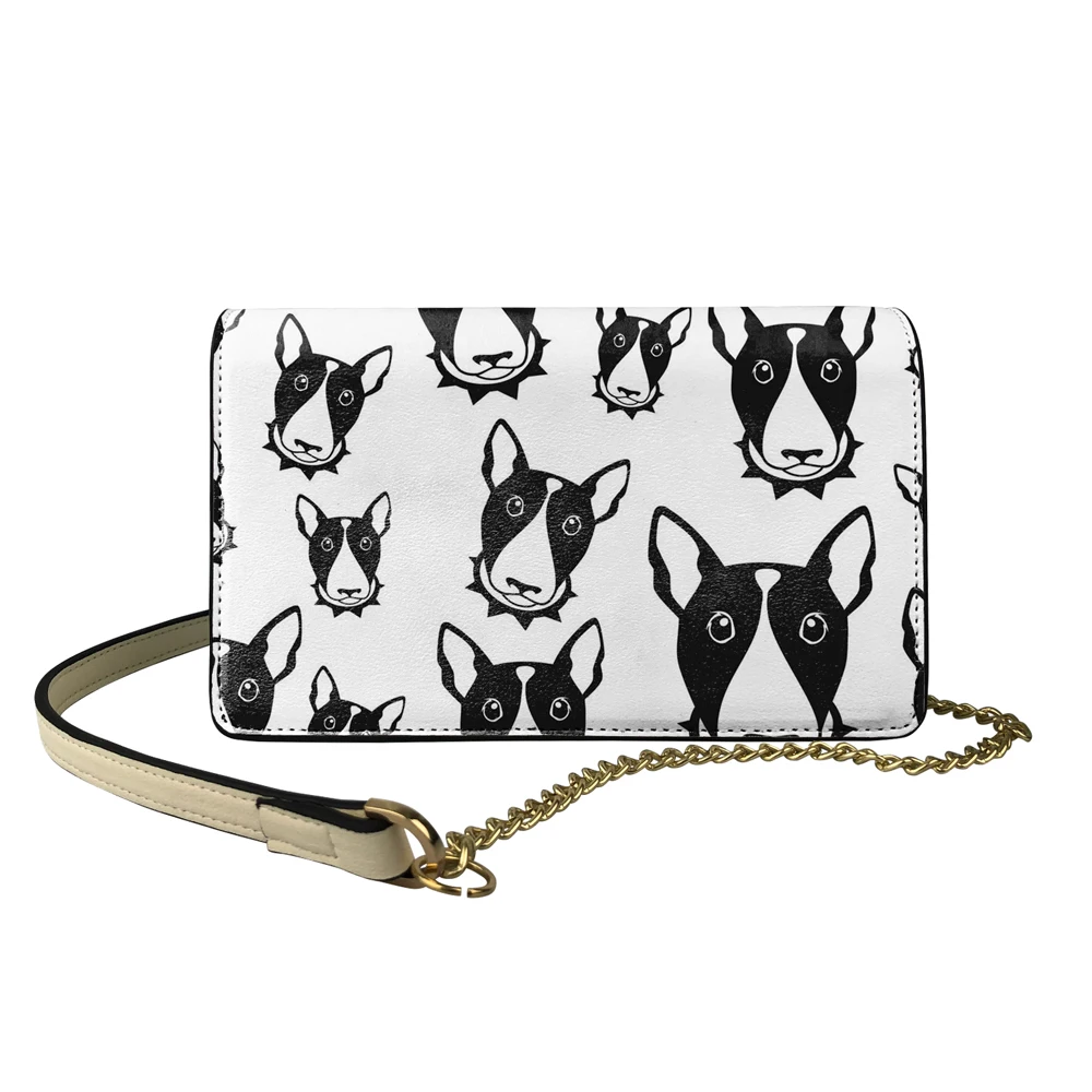 

Ladies Bull Terrier Prints Clutches Evening Bags Cute Puppies Handbags Wedding Party Purse Fashion Womens Bags Wallet Clutch Bag