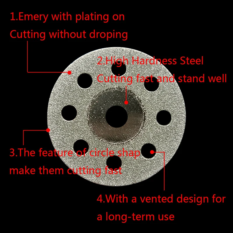 SMARLAN Abrasive Disc 5pc Dremel Diamond Cutting Disc Grinding Wheel Saw Cutting For Dremel Rotary Tools Accessories+1pc Mandrel