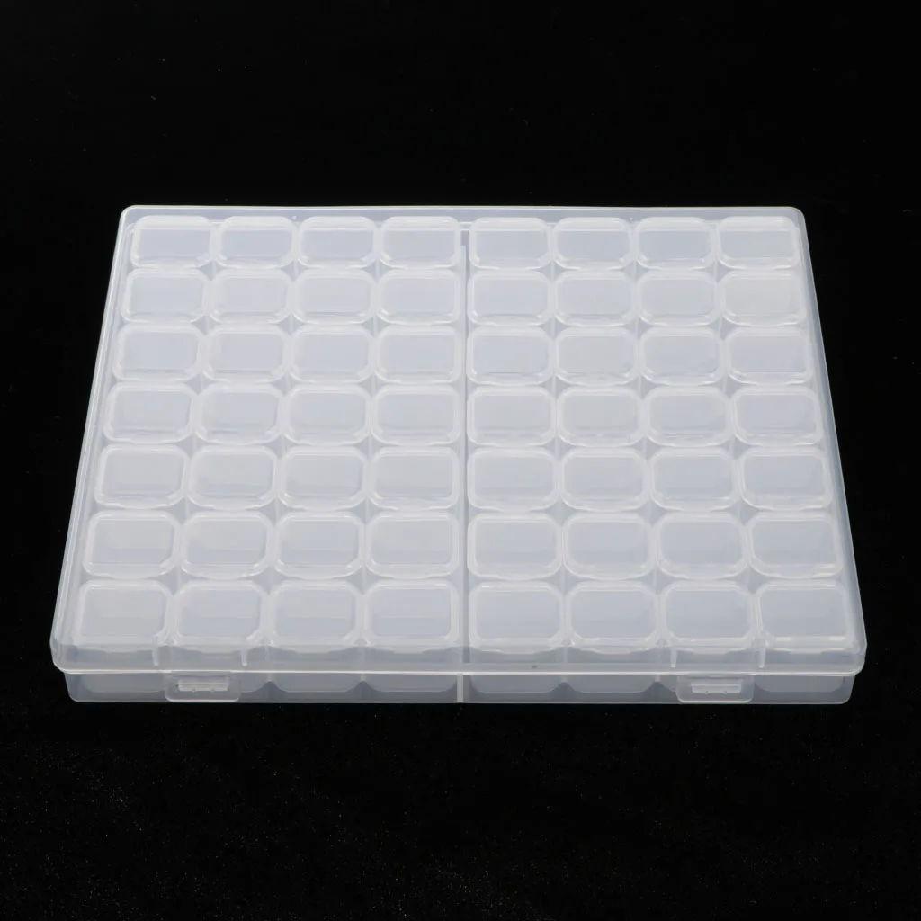 

56 Grids Small Clear Plastic Beads Storage Containers Box with Hinged Lid for Storage of Small Items, Crafts, Jewelry, Hardware