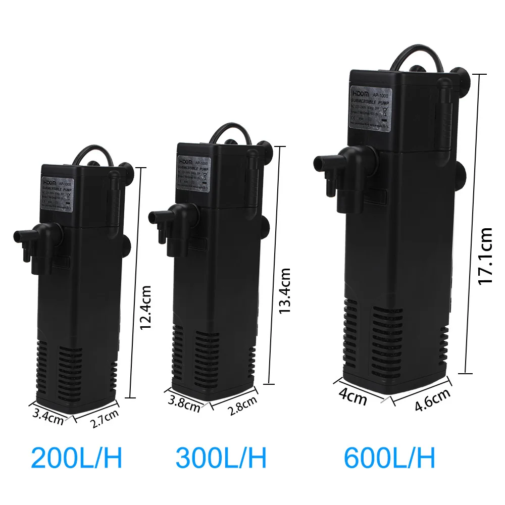 Aquarium Fish Tank Oxygen Increasing Pump Submersible Water Filter Pump EU Plug Turtle Tank Filter Low Level Water