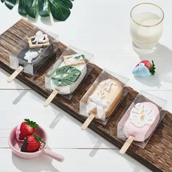 Plastic Clear Cakesicle Boxes with Hole Candy Treat Packaging for Baby Shower Holiday and Birthday Party Favors