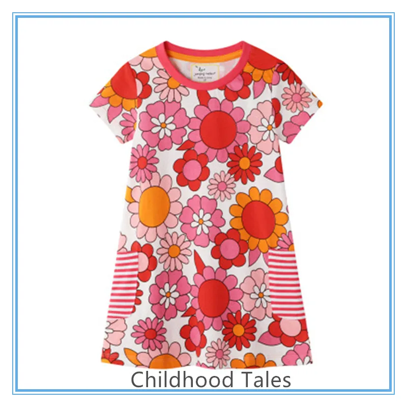 

Spring and summer new girl's dress short-sleeved children's skirt fashion clothing