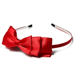 Bow Hairband Soft Elastic Bowknot Headband Hair Accessories For Children Adults Red