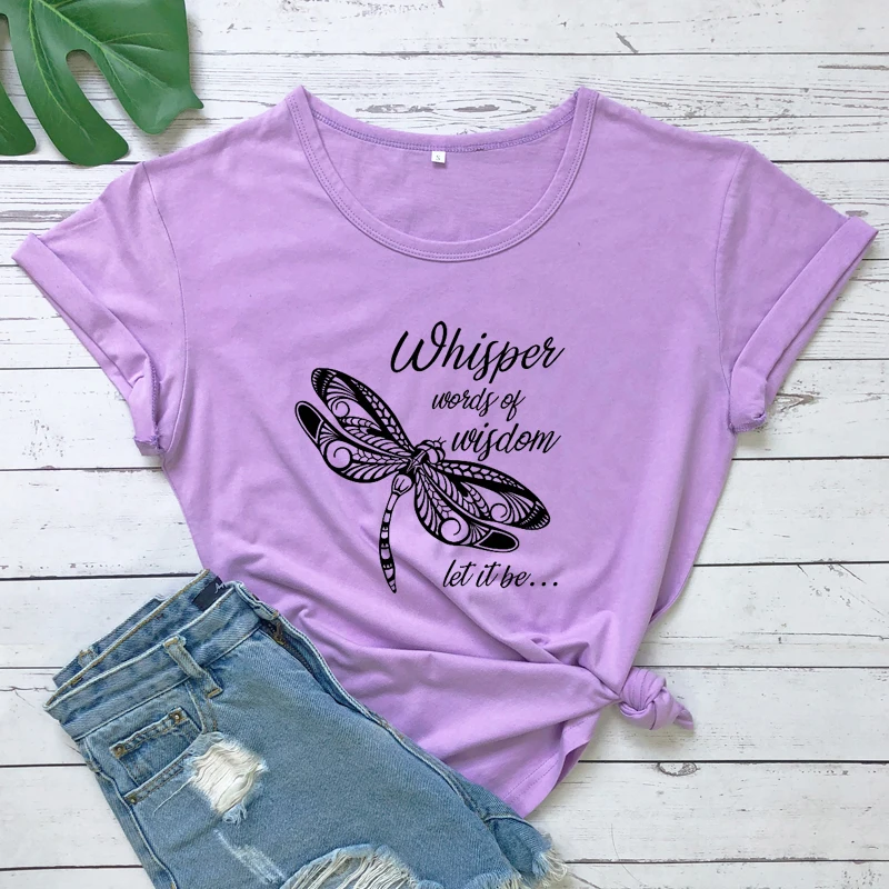 Mandala Dragonfly Whisper Words Of Wisdom T-shirt Trendy Women Inspirational Christian Tshirt Fashion Summer Graphic Tees Tops