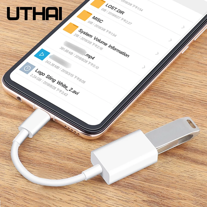 UTHAI J11 Type-C USB 어댑터 USB C OTG 케이블 MacBook Pro Type-C to USB2.0 카드 리더기