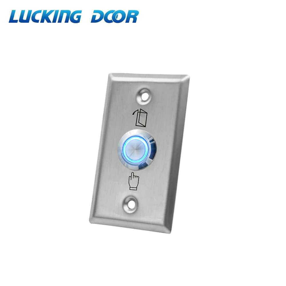 Stainless Steel Exit Button Backlight Push Switch Door Sensor Opener Release for Magnetic Lock Access Control S50L