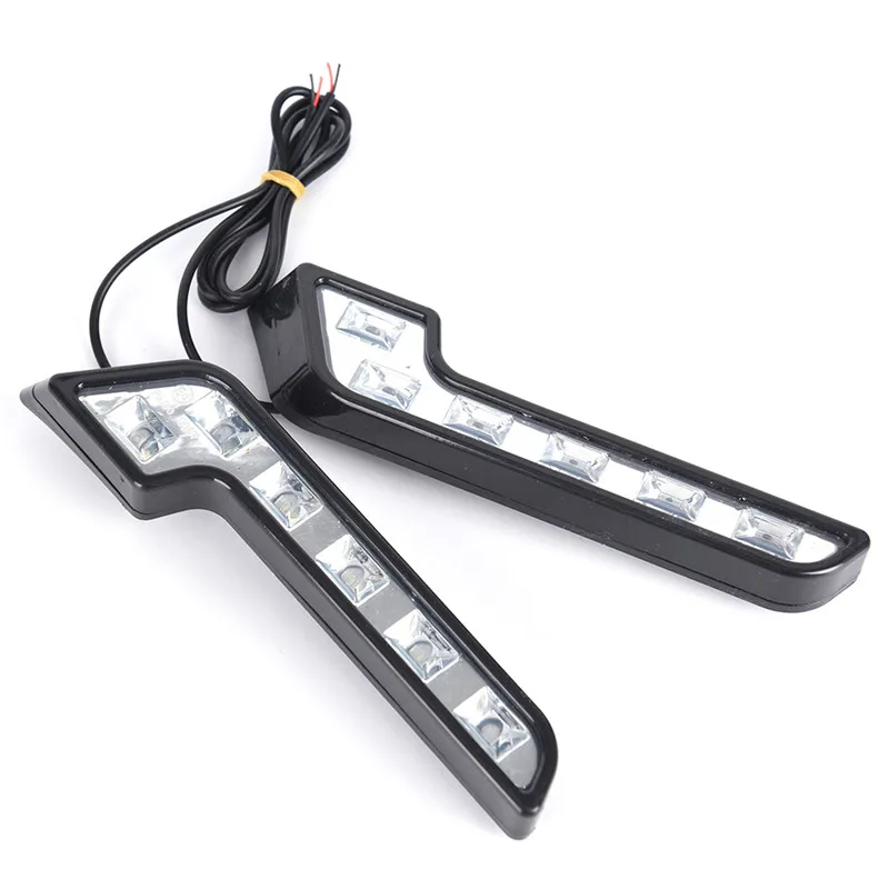 2 X Bright 6LED Super White Car Driving Lamp Fog 12V DRL Daytime Running Light Fashion Focos Led De 12 Voltios Para Coches