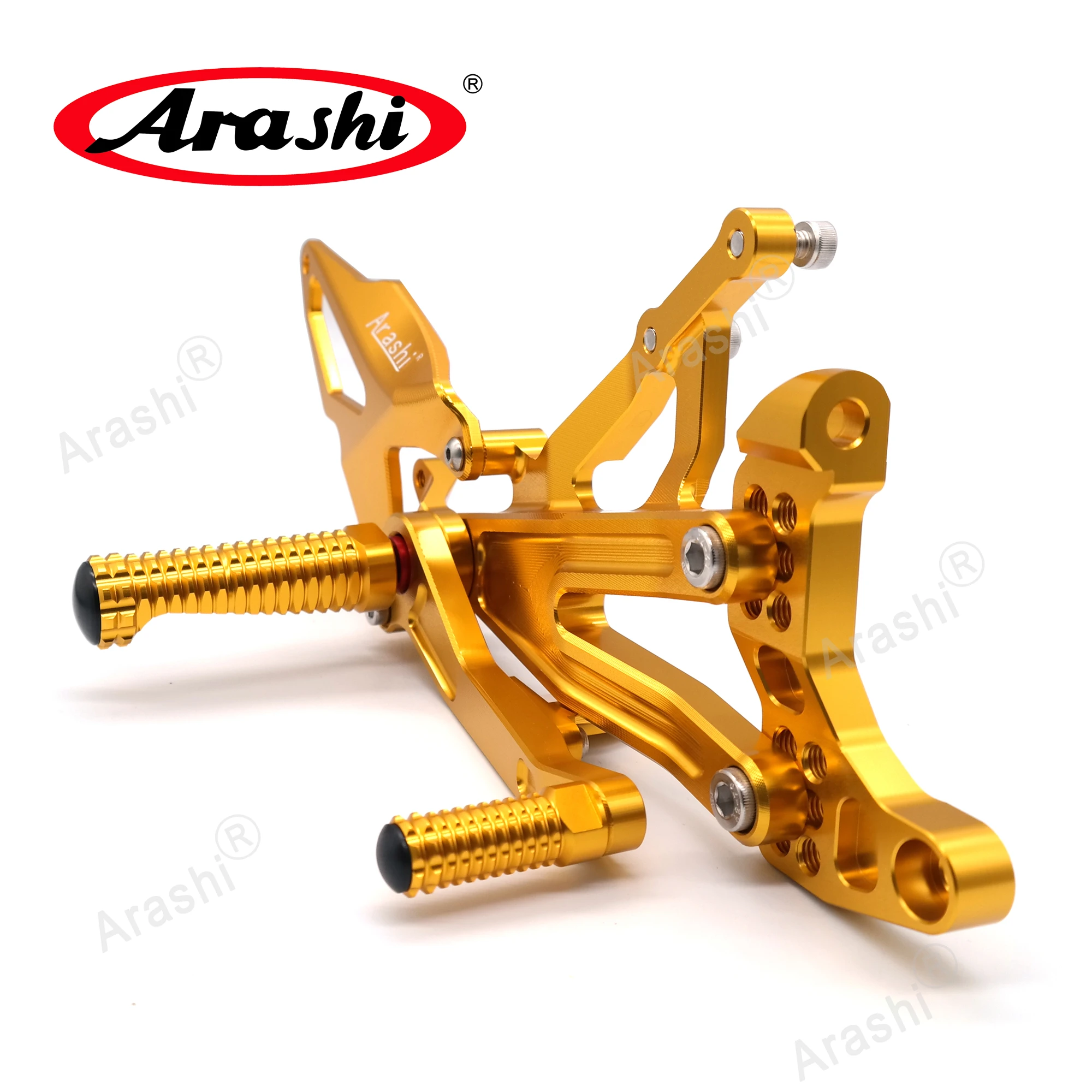 Arashi Racing Driver Adjustable Footrest Foot Pegs Rearset Foot Pedals CNC For DUCATI Panigale V4 / S / R 2018 2019 2020 2021