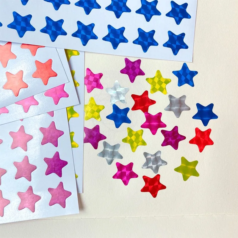 175Pcs 20mm Colorful Blank Stickers Five-pointed Star Children'S Award Mother Teacher Praise Label Waterproof