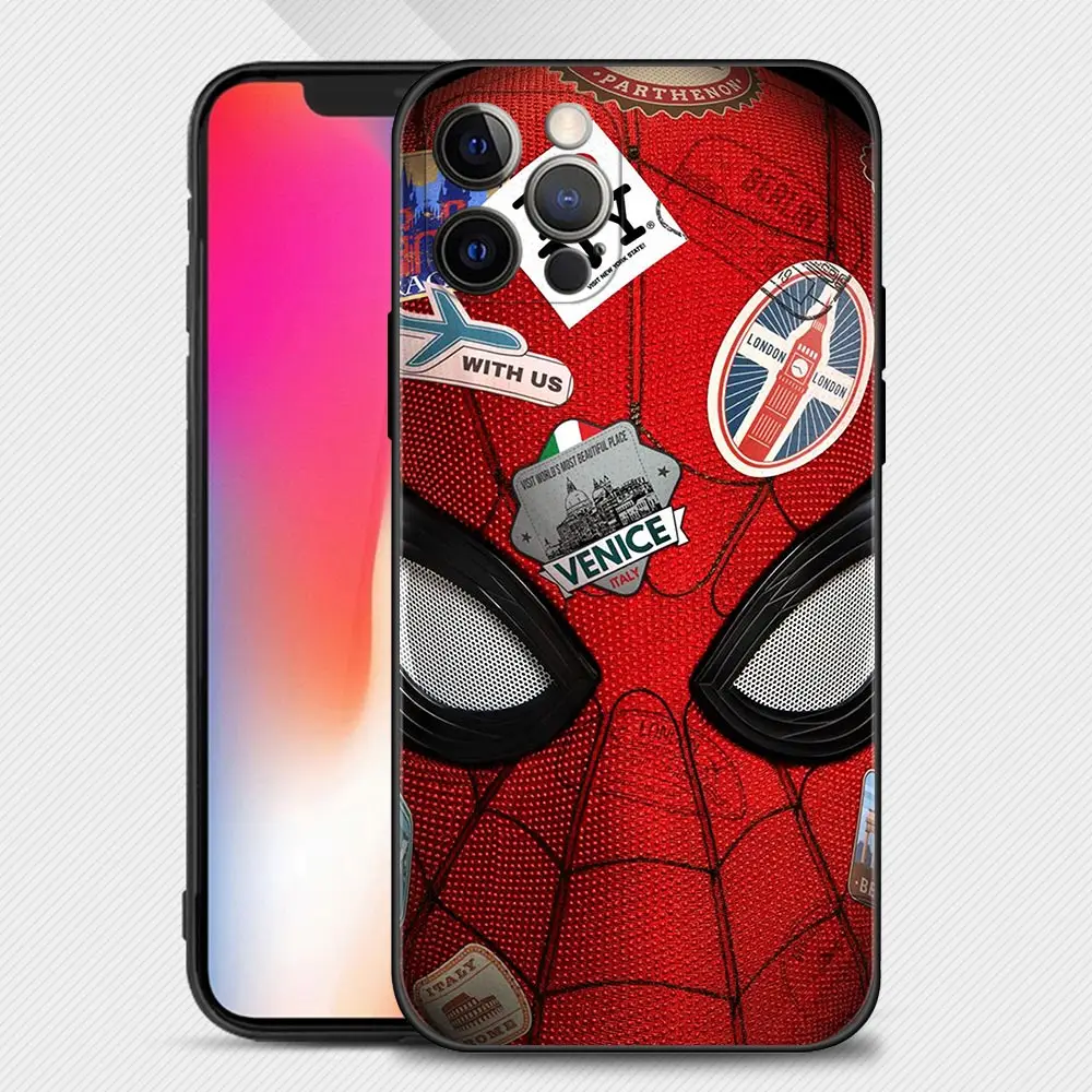 Marvel Spiderman Heros Logo Silicone Case For Apple iPhone 14 13 12 11 Pro Max XS Max XR X 7 8 Plus 13 12 Mini 6S Shell