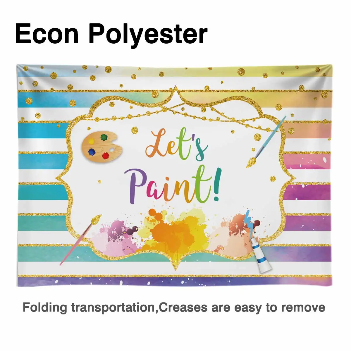 Allenjoy – fond de photo à rayures colorées, points d'or, peinture à l'huile, Palette de pigments, papier peint pour séance photo