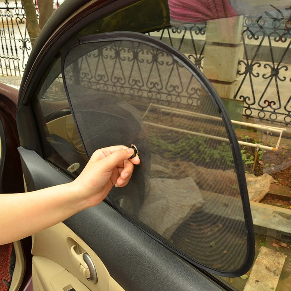 Car Curtains Black 2Pcs/Set 44*36cm For Front Side and Rear Window Car-styling Sunshade Blocker Sucker UV Mesh Sun Shades