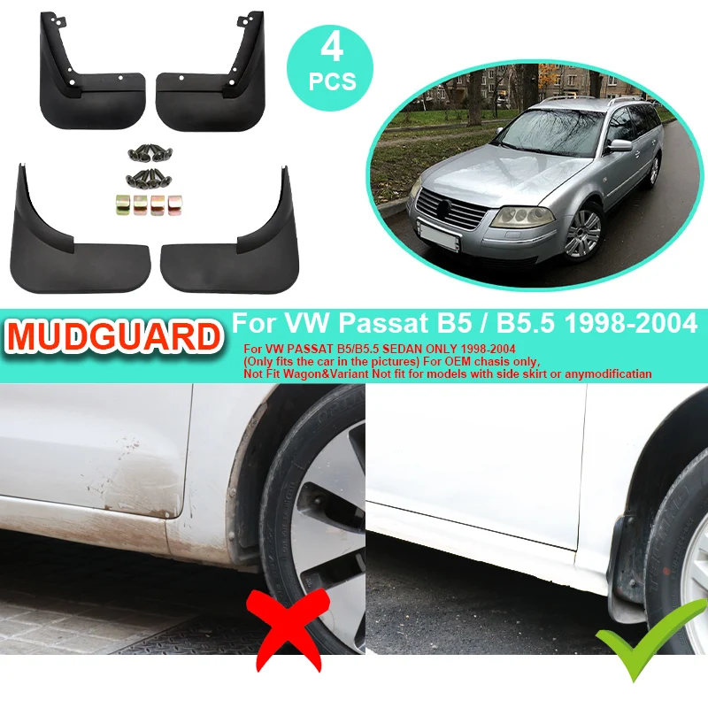 Car Mudguard Splash Protection Mud Flaps For VW Volkswagen Passat B5/B5.5 2004 2003 2002 2001 2000 1999 1998 Mudflaps Guards