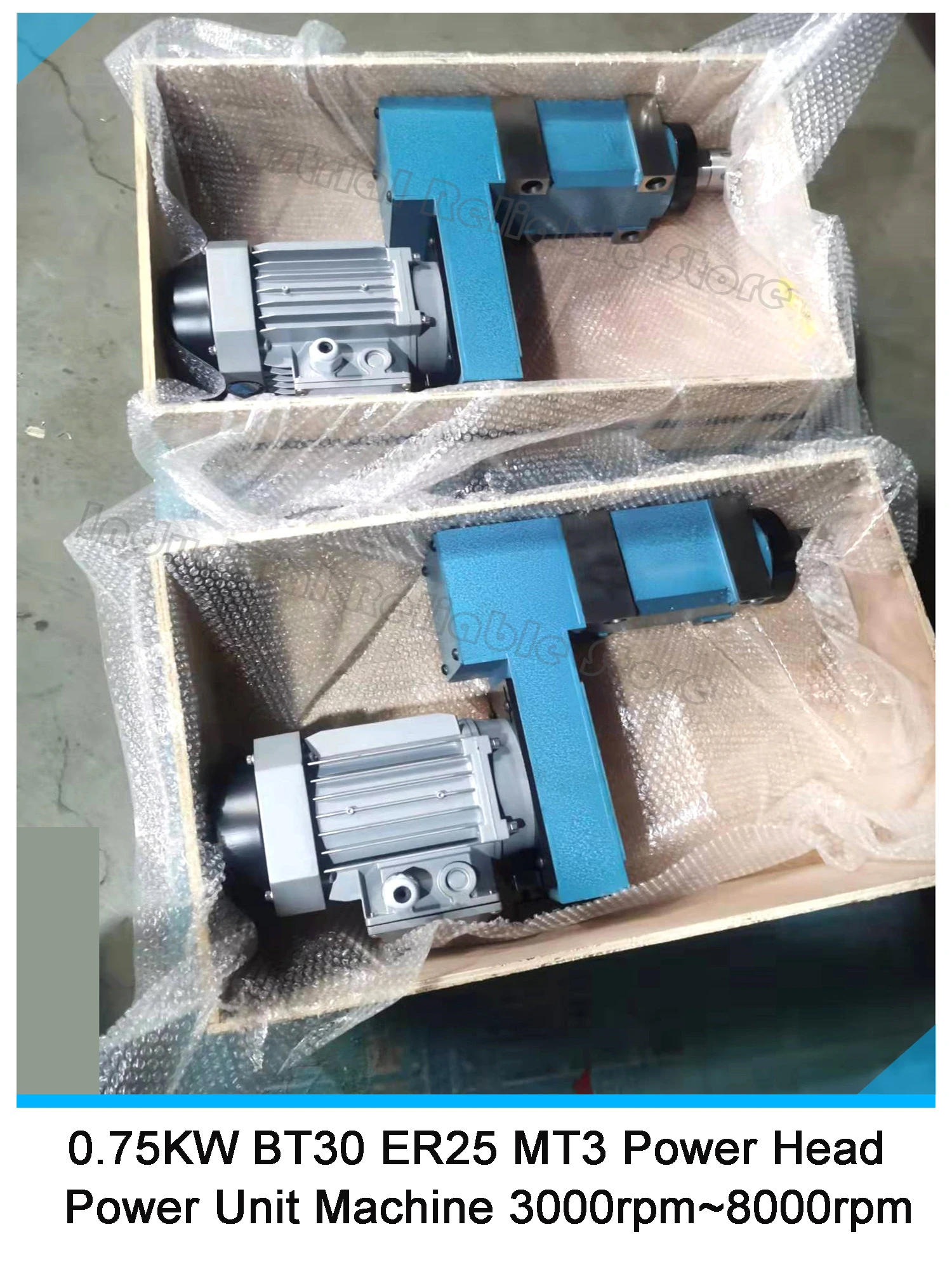 

0.75KW BT30 ER25 MT3 Power Head Power Unit Machine 3000rpm 8000rpm with 750W Induction Motor for CNC Drilling Boring Milling