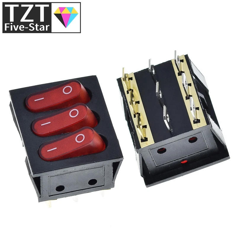 1/3 Stück Ein-Aus-Schalter KCD3 9-polig Rot 16A/250V – Detail 5