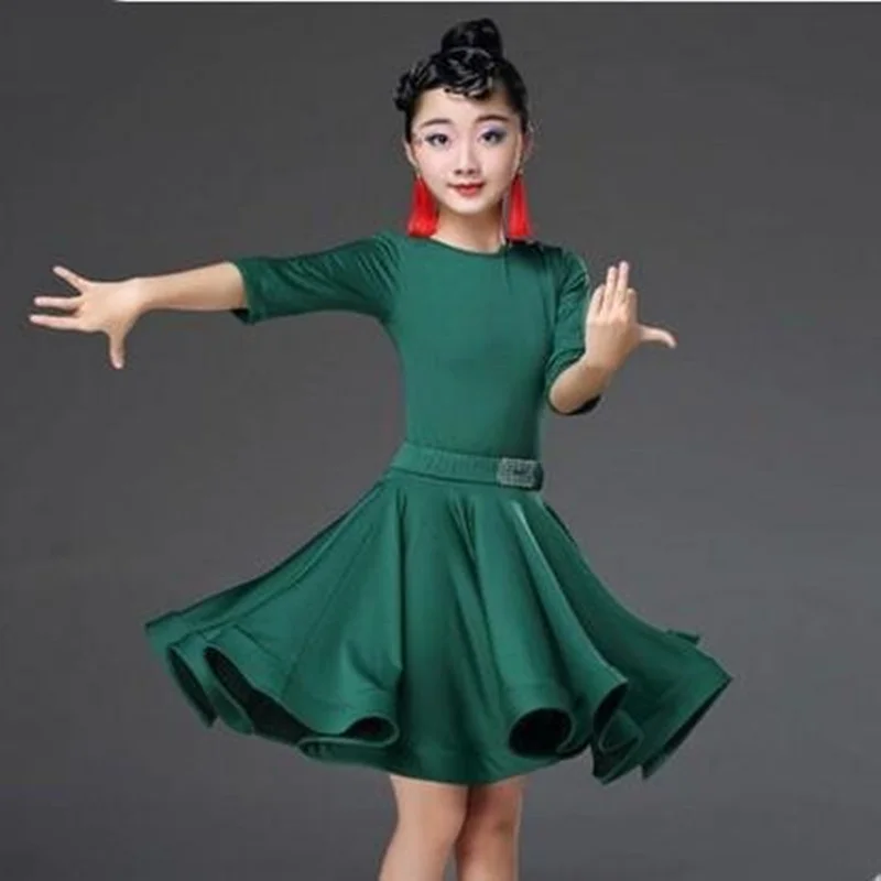 2023 girls latin dresses for dancing ballroom dance dress rumba samba velvet children samba cha cha tango skirt standard salsa