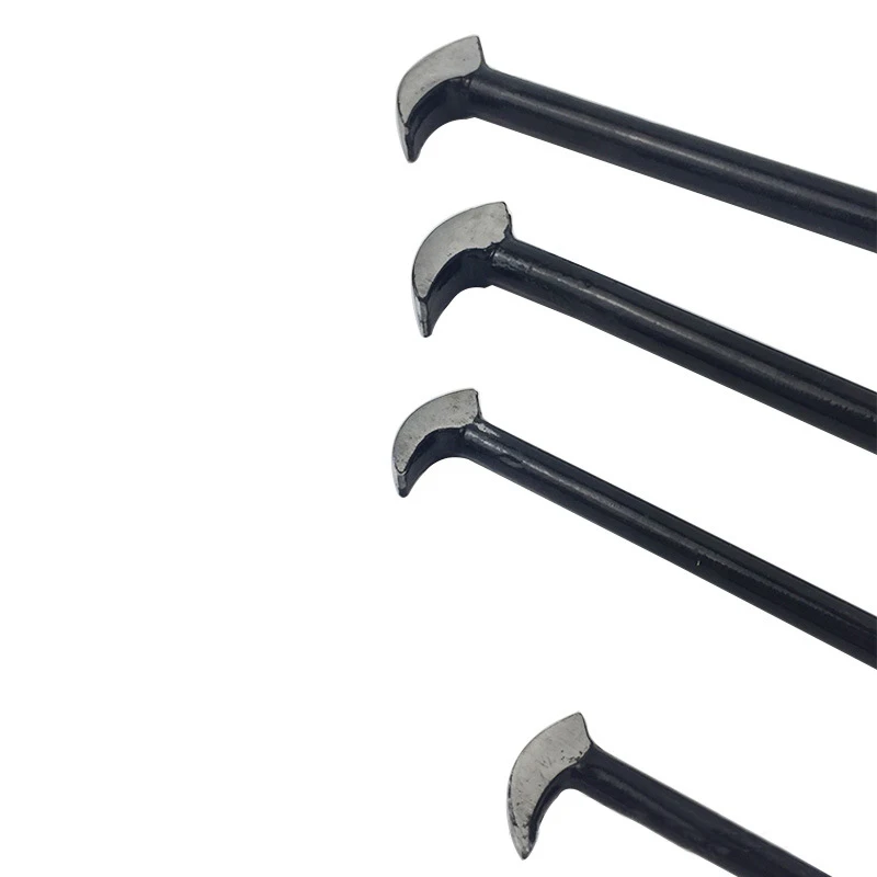 4Pcs Crowbars Pry Bar Set Round Rod Crowbar Nail Puller Solid Steel Rooled Heel Bar Farm Engine Workshop 6" 12" 16" 20"