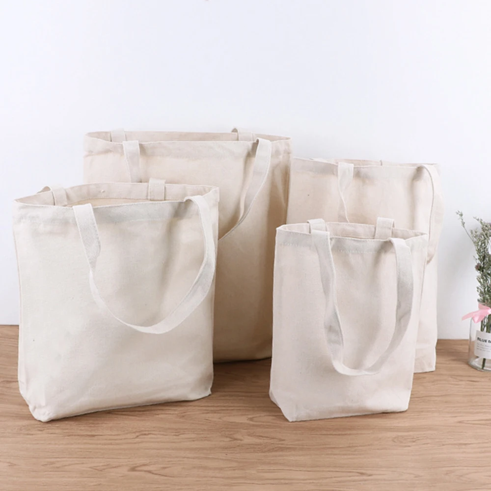 

Blank Canvas Tote Bags Bulk Shopping Bag for Crafts DIY Reusable Grocery Bag Customizable Advertising Handbag, 2-Pack