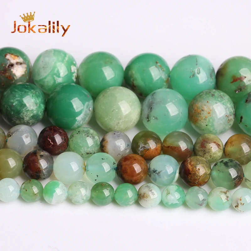 Natural Australia Chrysoprase Jades Gemstone Beads Stone Round Loose Beads for Jewelry Making DIY Bracelet 4 6 8 10 12mm 15